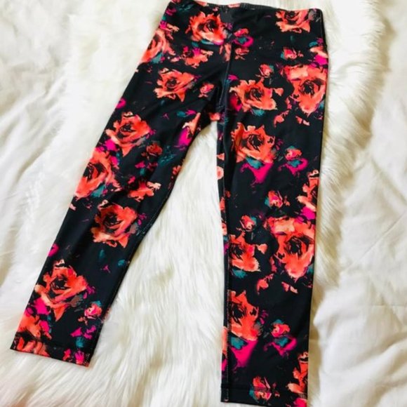 90 Degree Reflex Floral Print Cropped Leggings, M - Picture 3 of 8